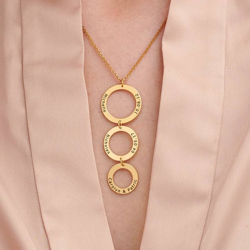 Engraved 3 Circles Necklace in Gold Plating-1 product photo