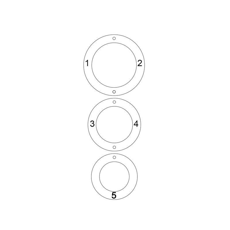 Gold-beschichtete Kette mit 3 Kreisen und Gravur-1 Produktfoto