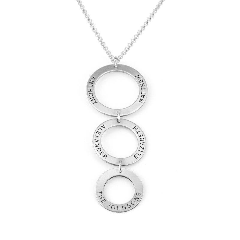 Engraved 3 Circles Necklace in Sterling Silver-2 product photo
