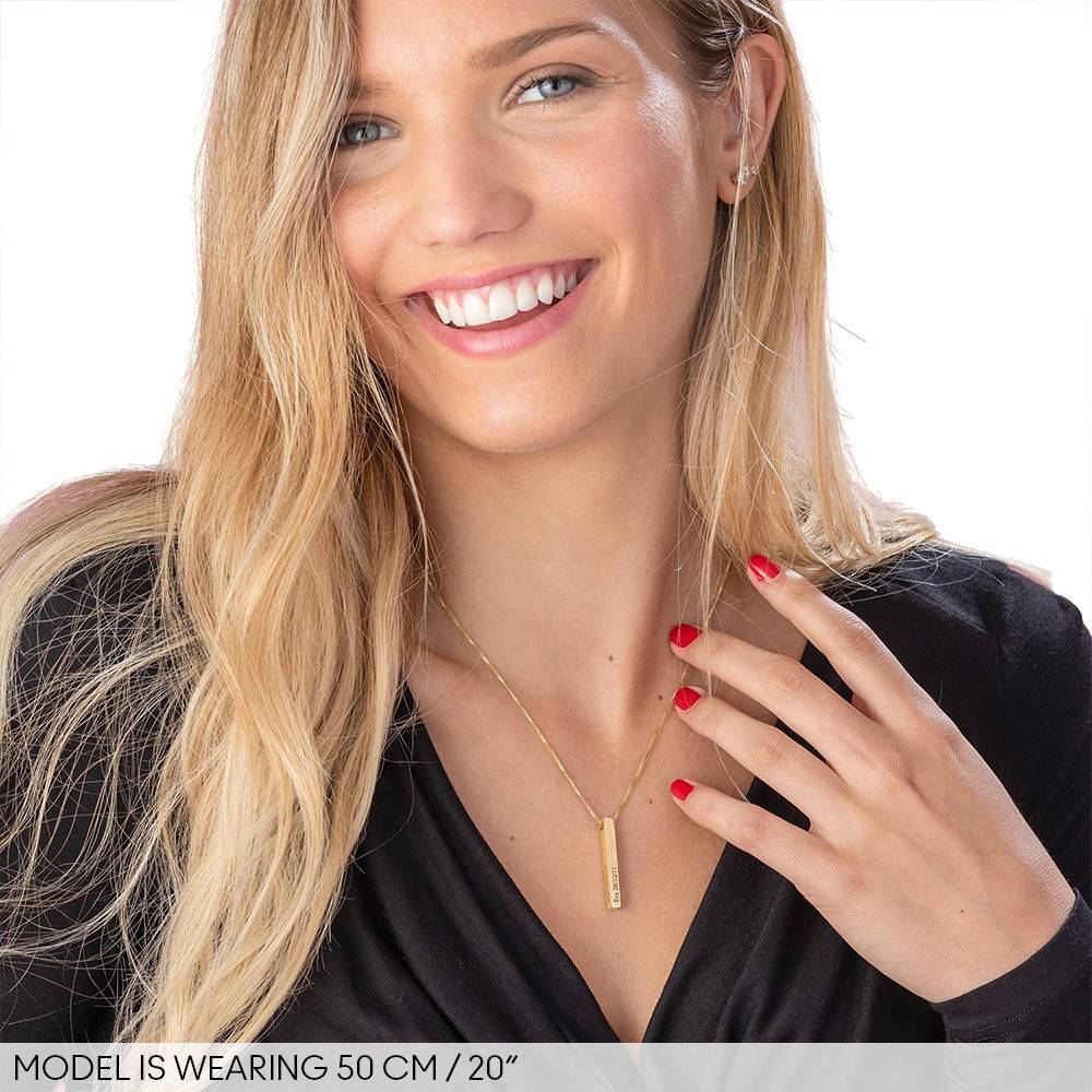 3D stavhalskæde i 18kt. guld vermeil-3 produkt billede