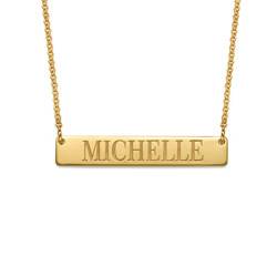 Engraved Bar Necklace in Gold Plating product photo