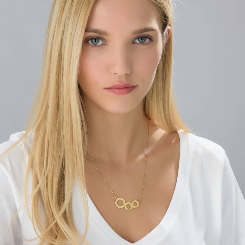 Collar Círculos Grabados Chapado en Oro-1 foto de producto