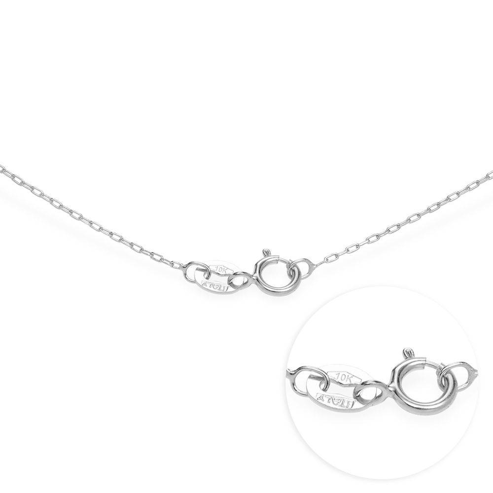 Engraved Couples Birthstone Necklace in 10ct White Gold