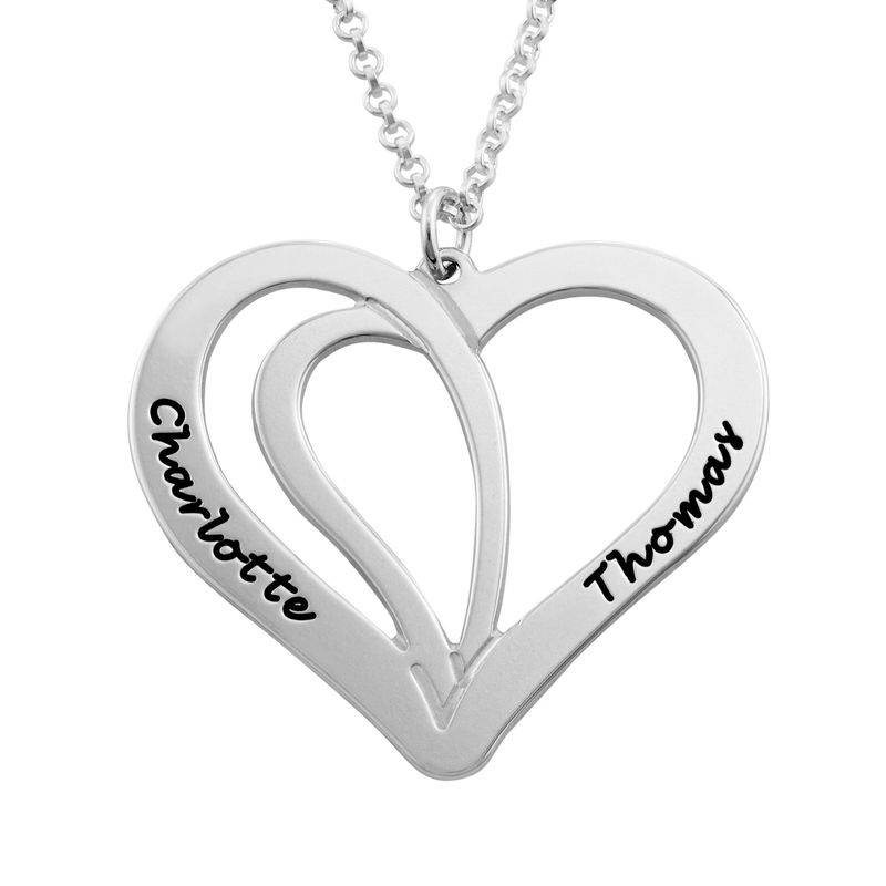 Engraved Couples Necklace in Silver-1 product photo