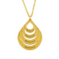 Engraved Family Necklace - Four Drops in Gold Plating product photo