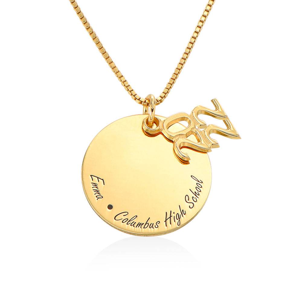 Engraved Graduation Necklace in Gold Vermeil
