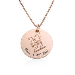 Engraved Graduation Necklace in Rose Gold Plating product photo