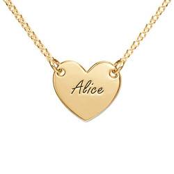 Engraved Heart Necklace with 18K Gold Plating for Teens product photo