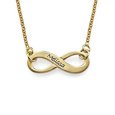 Engraved Infinity Necklace in 18ct Gold Plating product photo