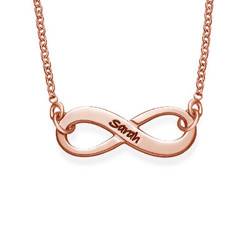 Gravierbare Infinity Halskette aus Rosé vergoldetem Silver Produktfoto