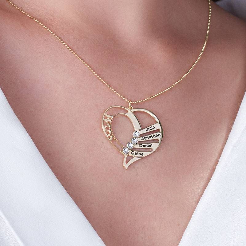 Engraved Mom Birthstone Necklace in 10K 