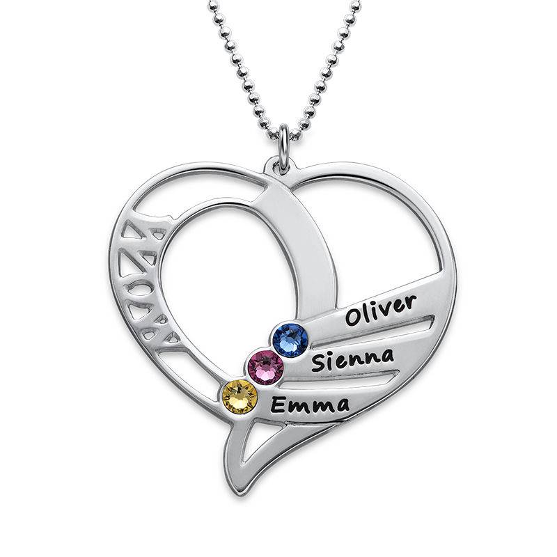 Engraved Mom Birthstone Necklace in 