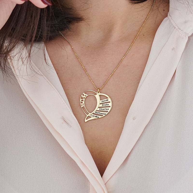 Collar Grabado en forma de corazón para Mamá en Chapado de Oro 18k.-5 foto de producto