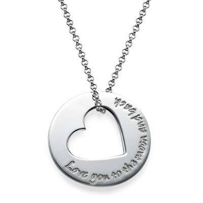 Silver Engraved Necklace with Heart Cut Out-1 product photo