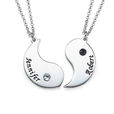 Engraved Yin Yang Necklace for Couples product photo