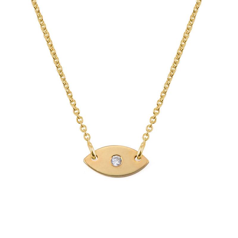 Evil Eye Dainty Necklace in Gold Plating product photo