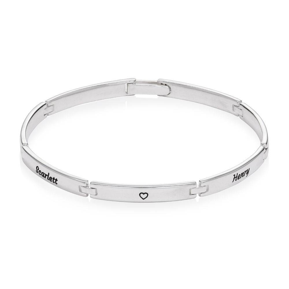 Family Bracelet With Multiple Name Engravings in Silver product photo