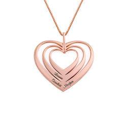 Family Hearts necklace in 18k Rose Gold Plating - Mini design product photo