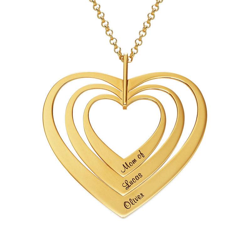 Family Hearts Necklace in Gold Plating