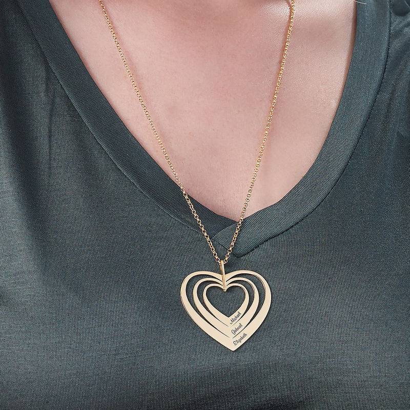 Family Hearts Necklace in Gold Plating