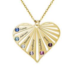 Family Necklace with Birthstones in 10k yellow Gold product photo