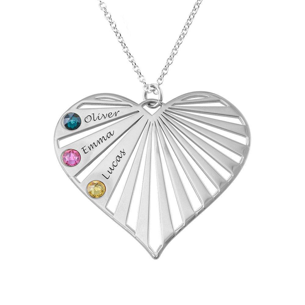 Family Necklace with Birthstones in Premium Silver