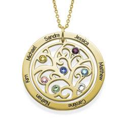 Family Tree Birthstone Necklace in 18K Gold Vermeil product photo