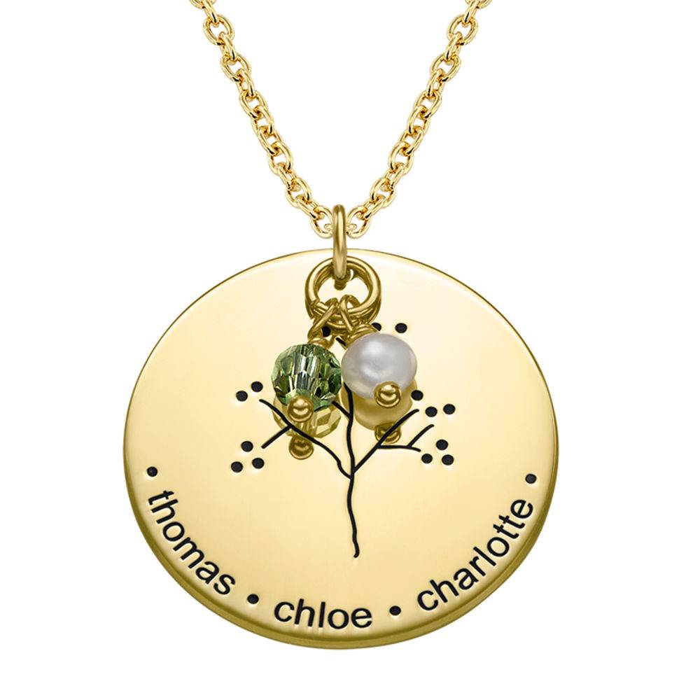 Family Tree Necklace with Gold Plating
