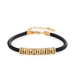 Faux Leather Zirconia Bracelet in 18K Gold Plating product photo