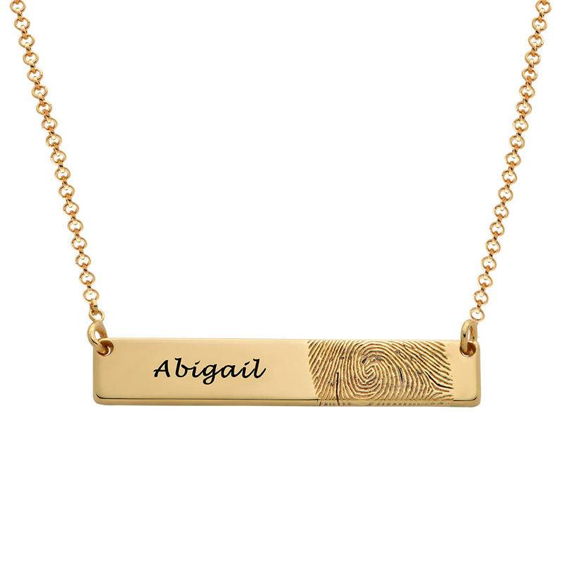 Fingerprint Bar Necklace with 18ct Gold plating-2 product photo