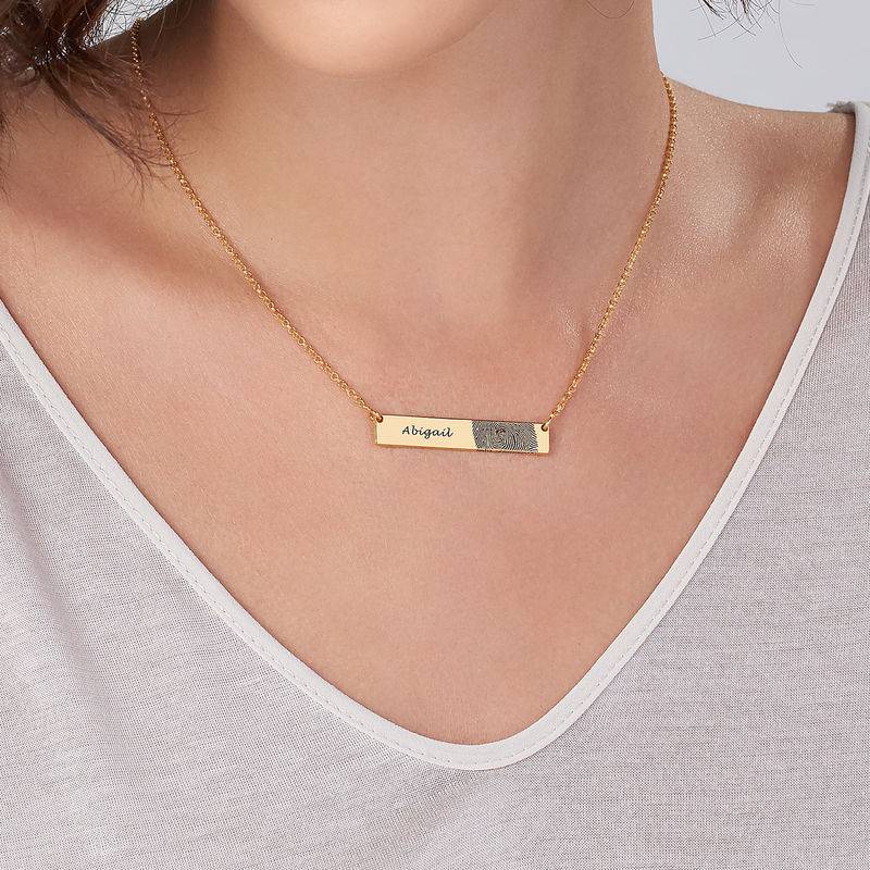 Fingerprint Bar Necklace with 18ct Gold plating-1 product photo