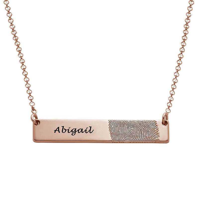 Fingerprint Bar Necklace with 18ct Rose Gold plating-3 product photo