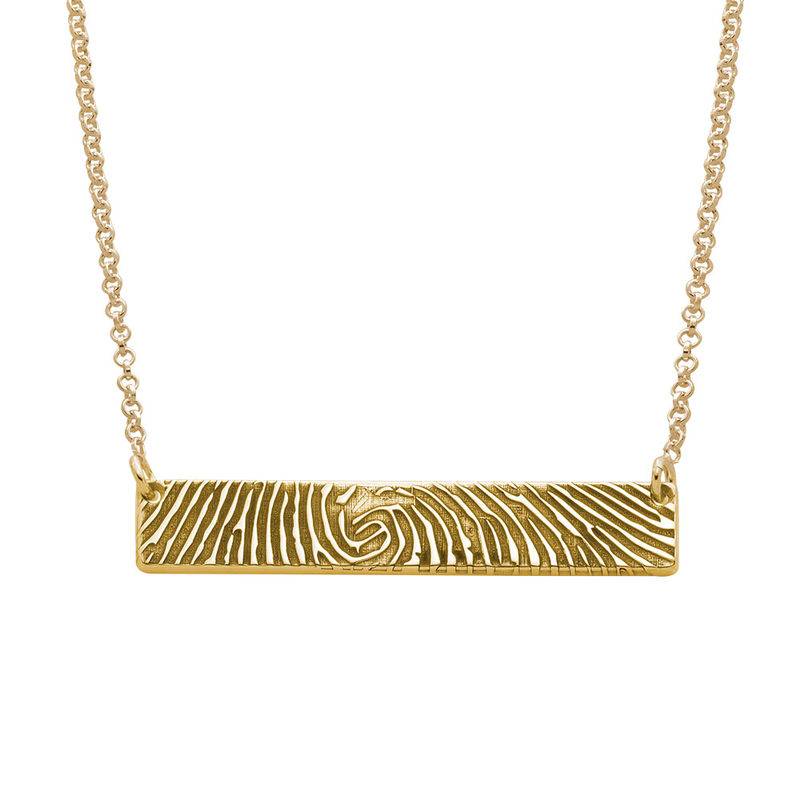 Fingerprint Bar Necklace with Back Engraving in 18ct Gold Plating-2 product photo