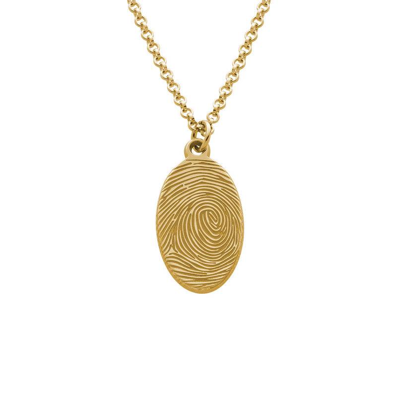 Fingerprint Oval Necklace with 18ct Gold plating-4 product photo