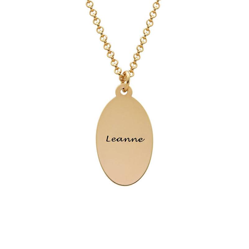 Fingerprint Oval Necklace with 18ct Gold plating-2 product photo