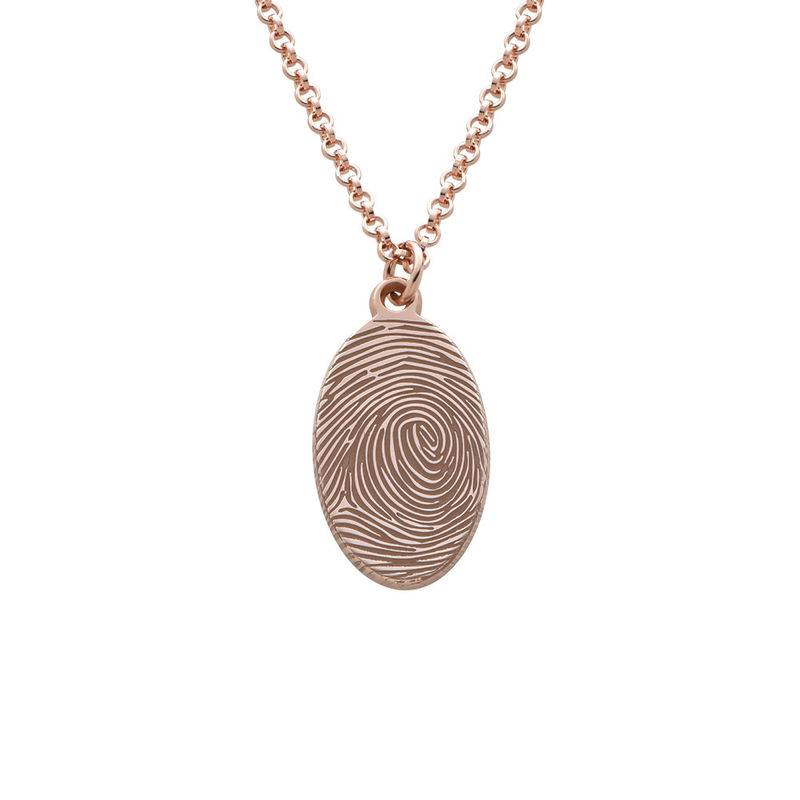 Fingerprint Oval Necklace with 18ct Rose Gold plating-1 product photo