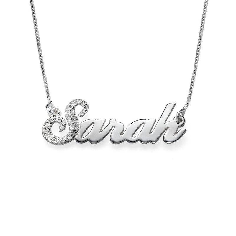 First Letter Sparkling Silver Name Necklace product photo