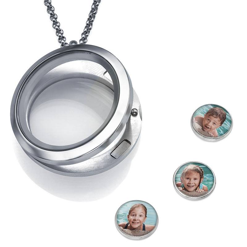 Floating Locket with Photo Charms