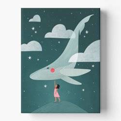 Flying Whale Canvas Wall Art product photo