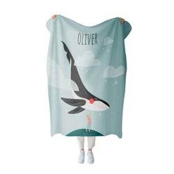Flying Whale - Personalized Blanket for Boys product photo