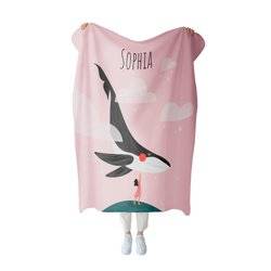 Flying Whale - Personalized Blanket for Girls product photo