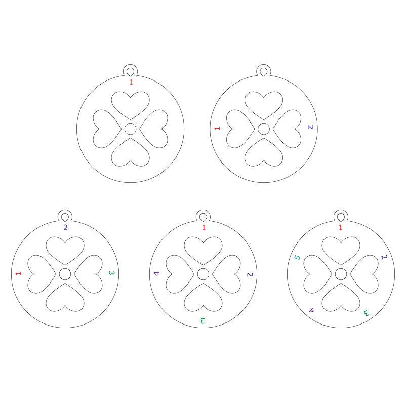 Zilveren klavertjevier hartjes ketting in cirkelhanger-3 Productfoto