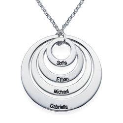 Four Open Circles Necklace with Engraving in Sterling Silver product photo