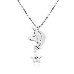 Girls Unicorn Necklace in Sterling Silver product photo