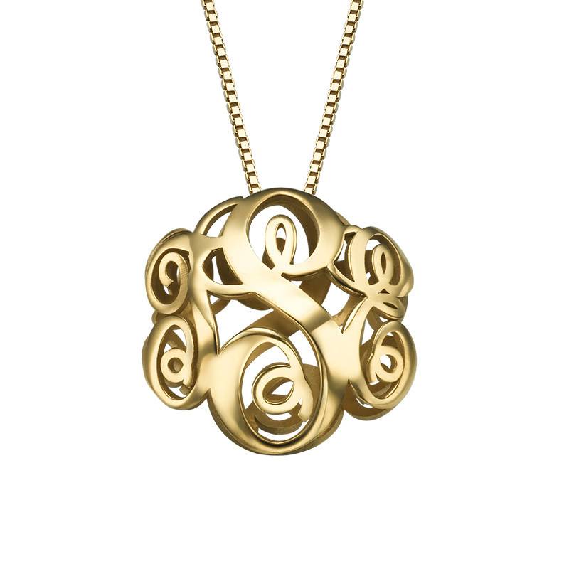 3D Gold Plated Monogram Necklace