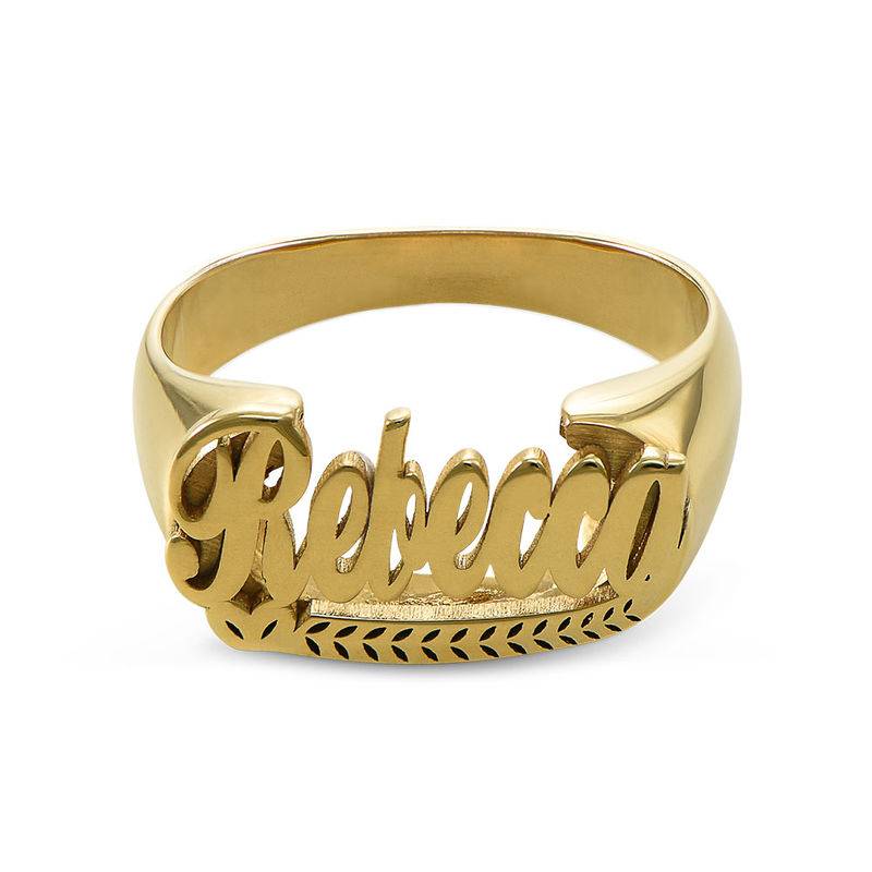 Gold Plated Sterling Silver Name Ring