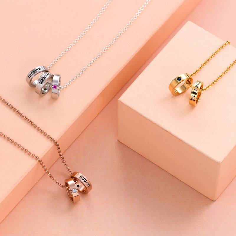 Gold Plating Mother Ring Necklace with 