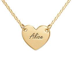 Gold Vermeil Engraved Heart Necklace product photo