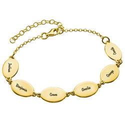 Gold Vermeil Mom Bracelet with Kids Names - Oval Design product photo