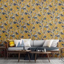 Golden Trailing Flowers Peel and stick wall mural product photo